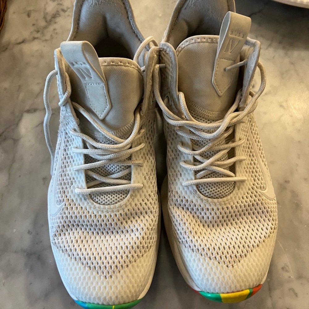 Nike White Mesh Sneakers with Colorful Soles